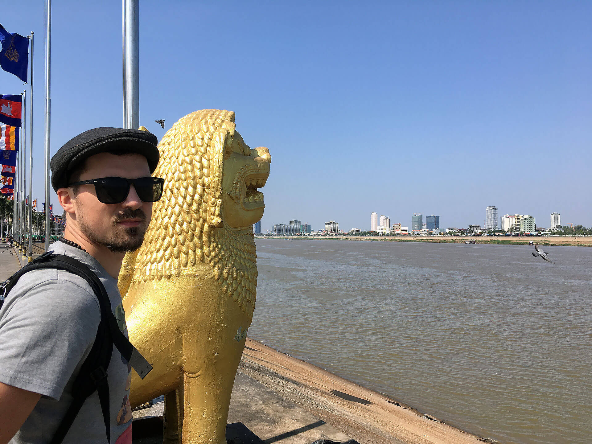 Berti und der Mekong in Phnom Penh