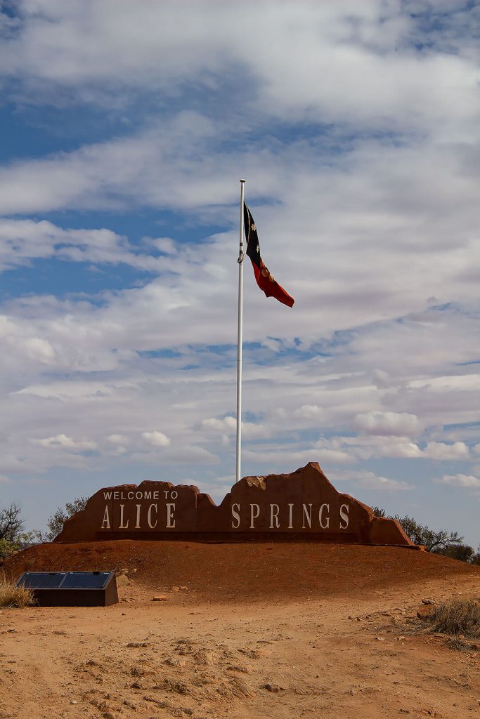 Alice Springs Eingangsschild