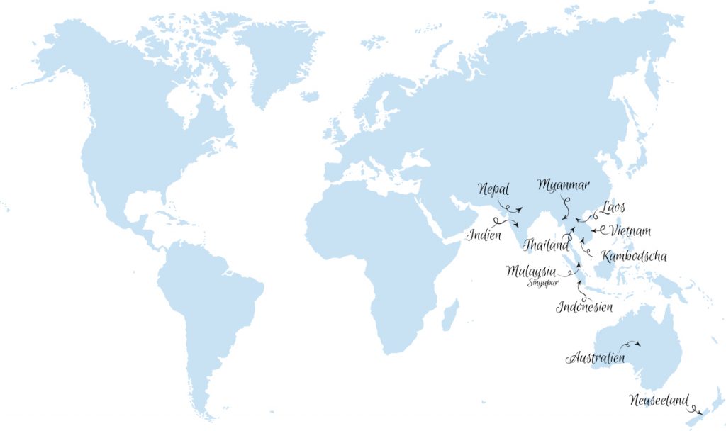 Ziele der Weltreise (Karte)