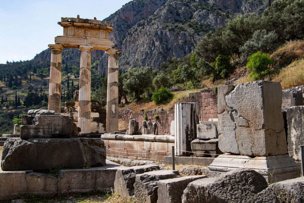 Heiligtum der Athena Pronaia in Delphi, Griechenland